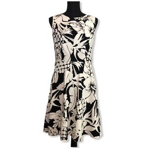 I.N. Studio Dress Black and White Floral Size 6